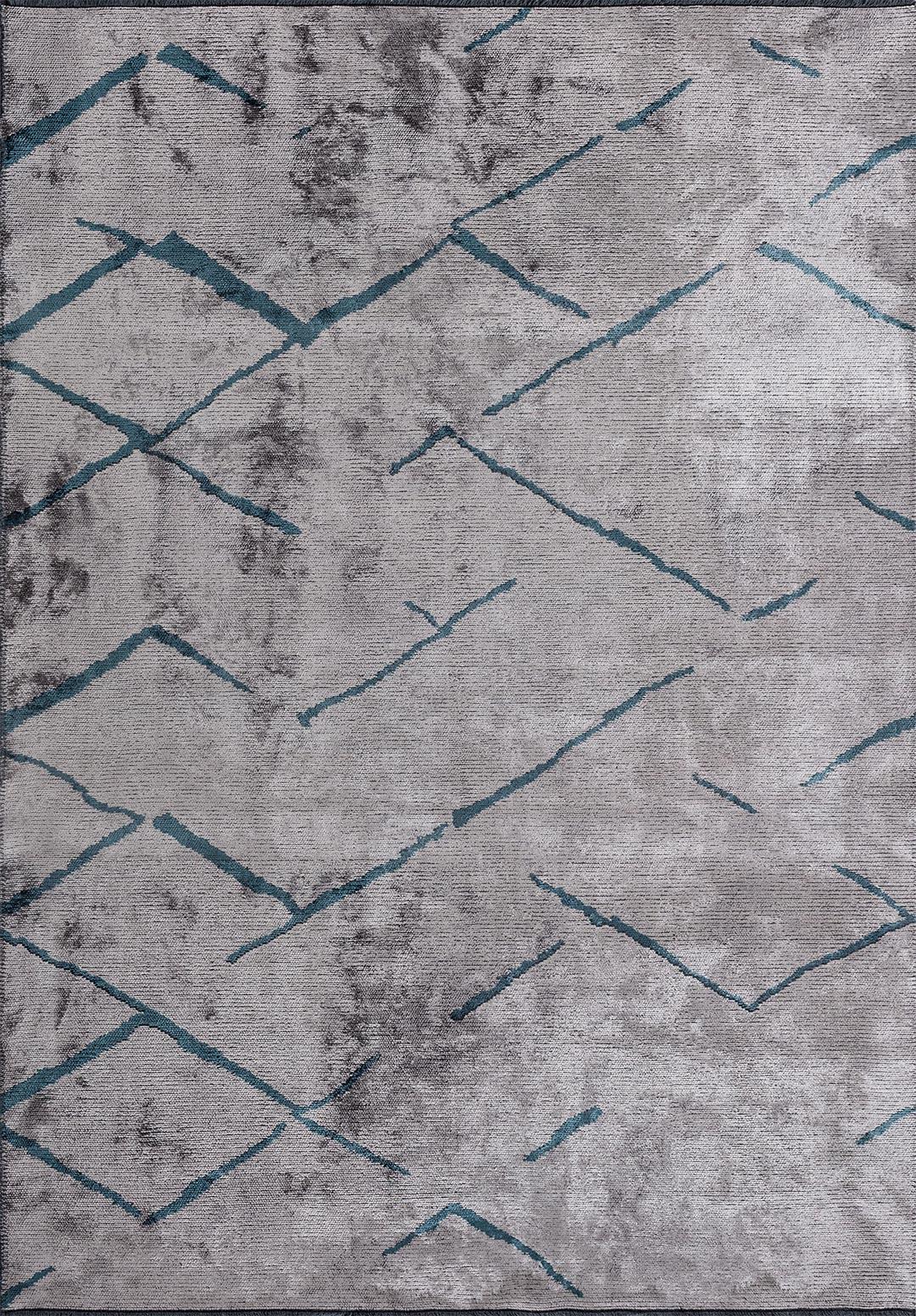 WAVE PETROL - LIGHT GREY RUG