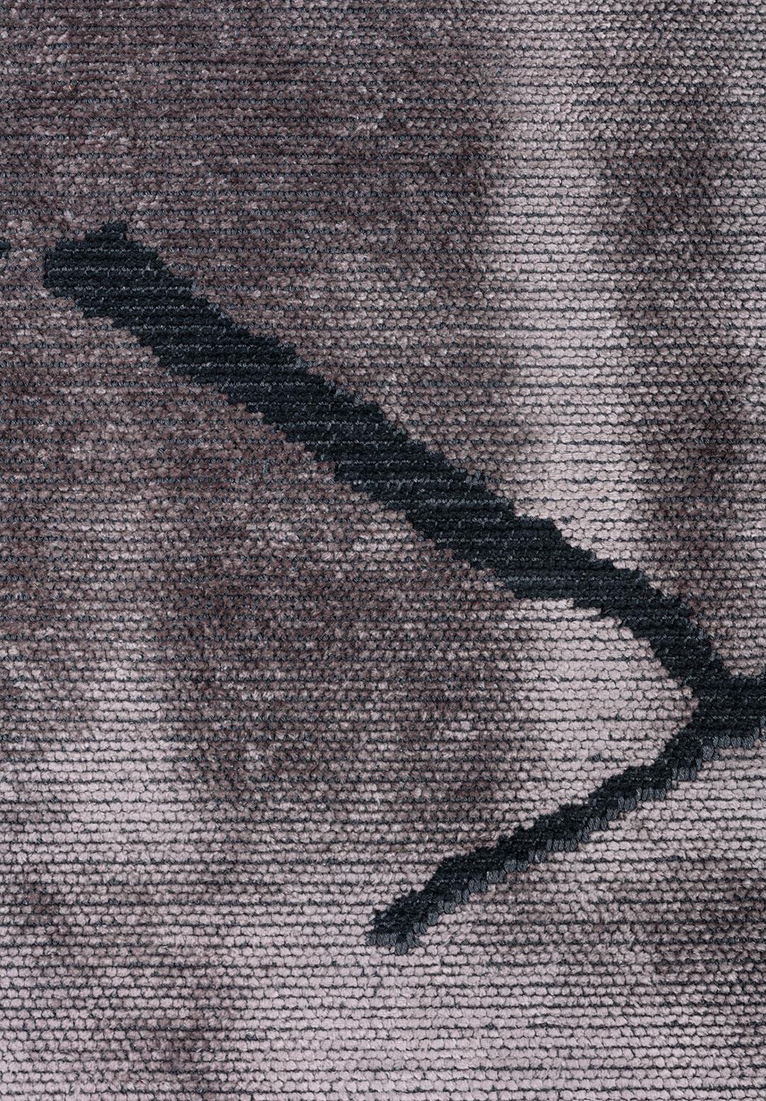 WAVE MATTE BLACK - LIGHT GREY RUG