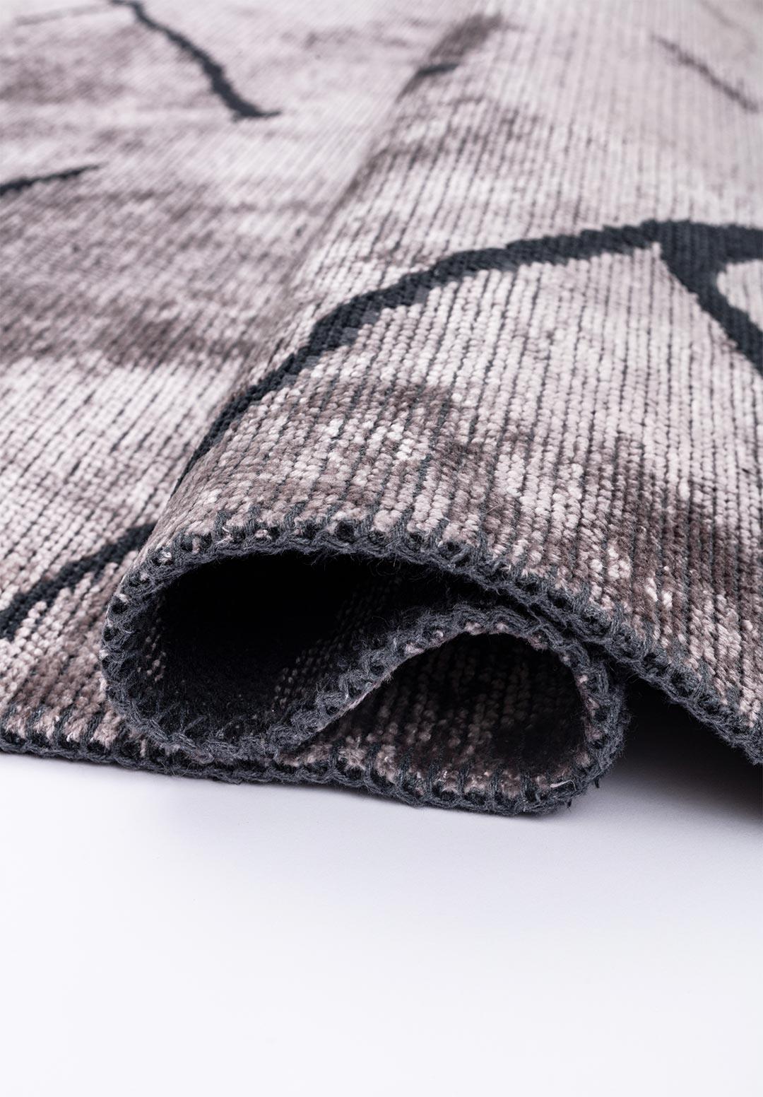 WAVE MATTE BLACK - LIGHT GREY RUG