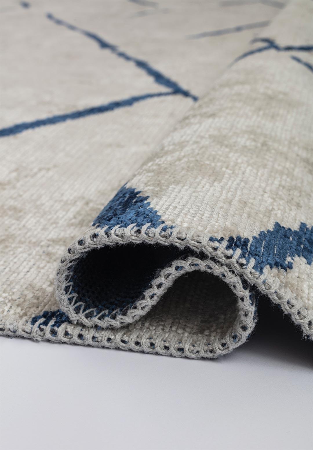 WAVE NAVY BLUE - ECRU RUG