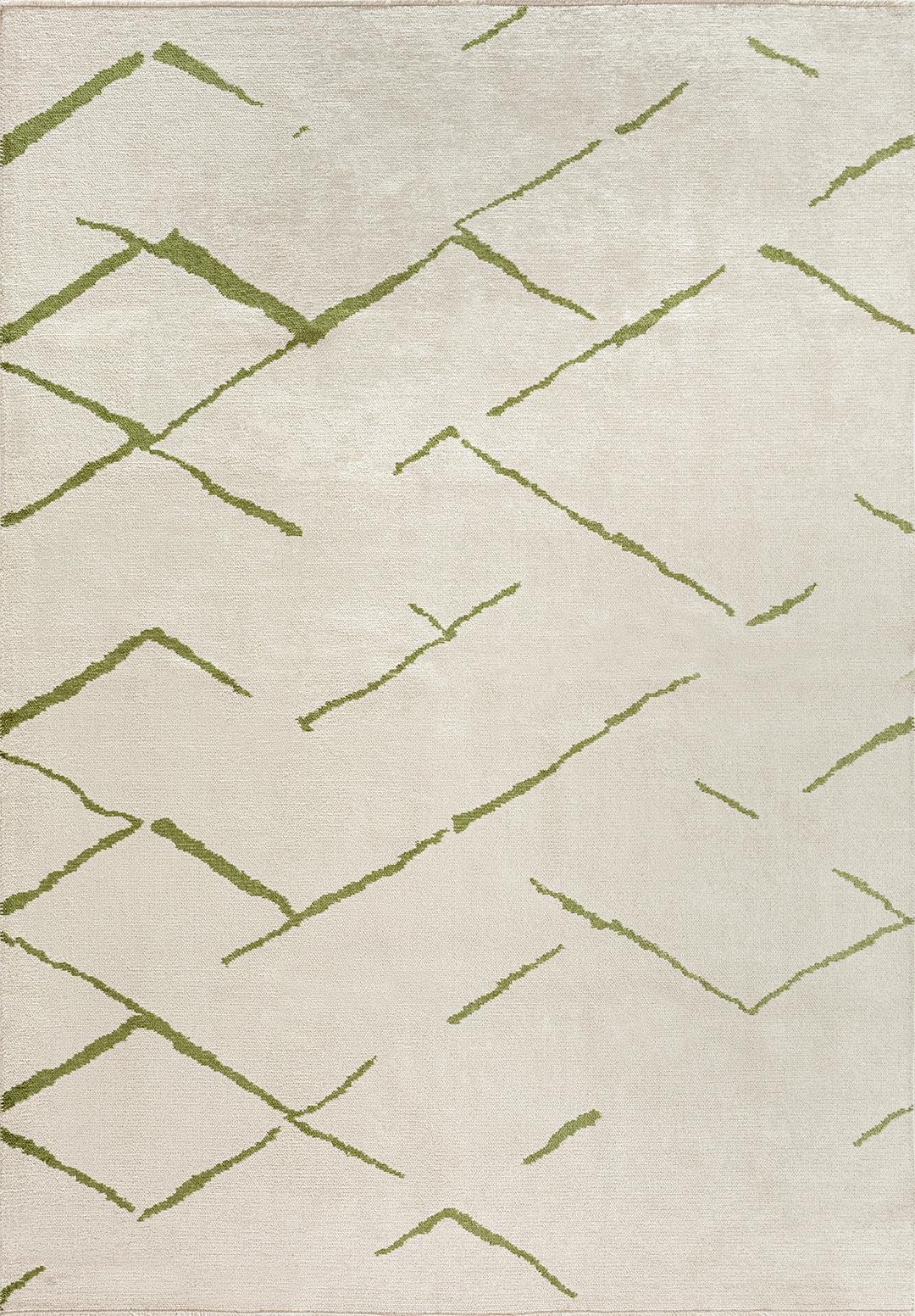 WAVE GREEN - ECRU RUG