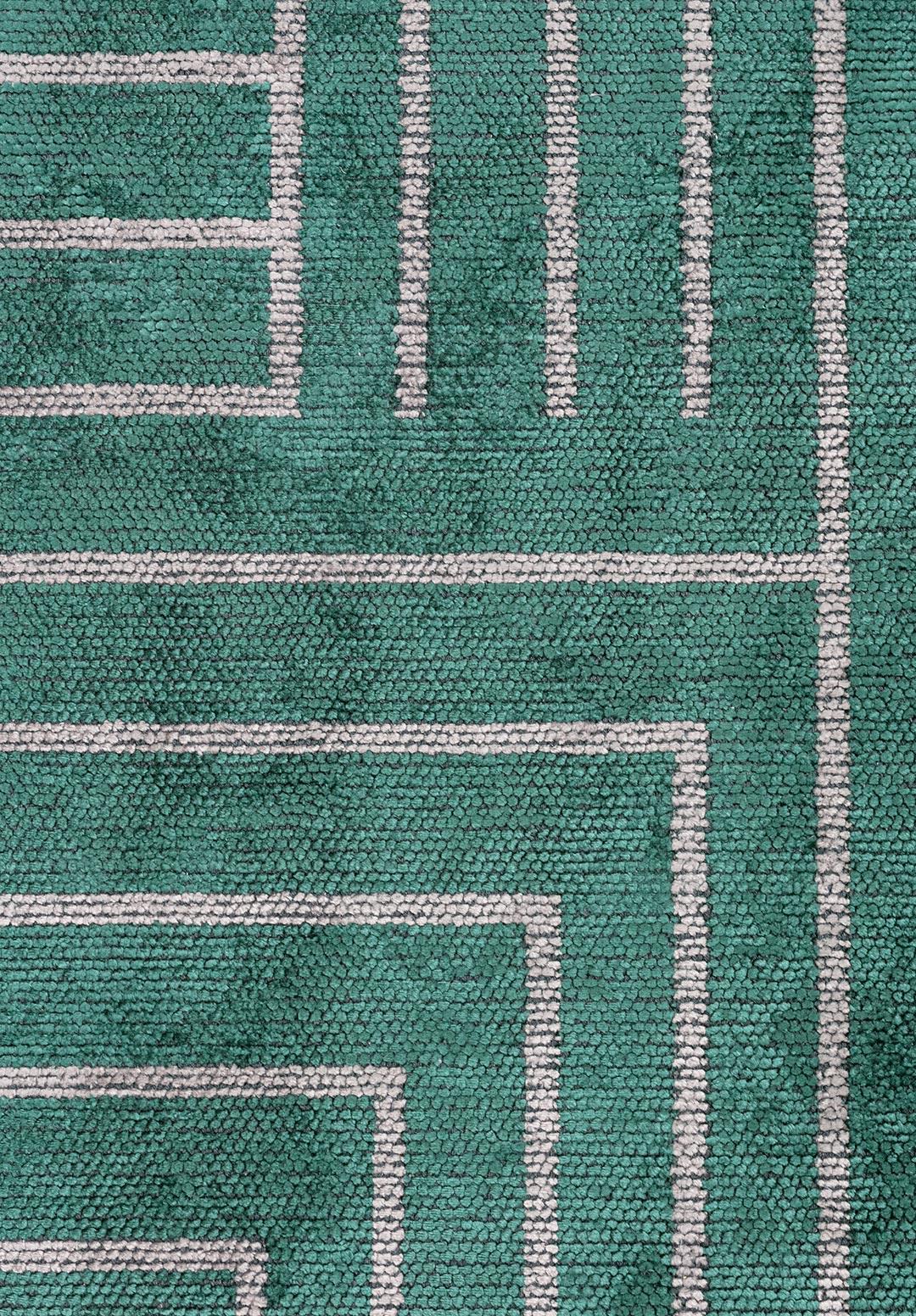 TRAP LIGHT GREY - DARK GREEN RUG