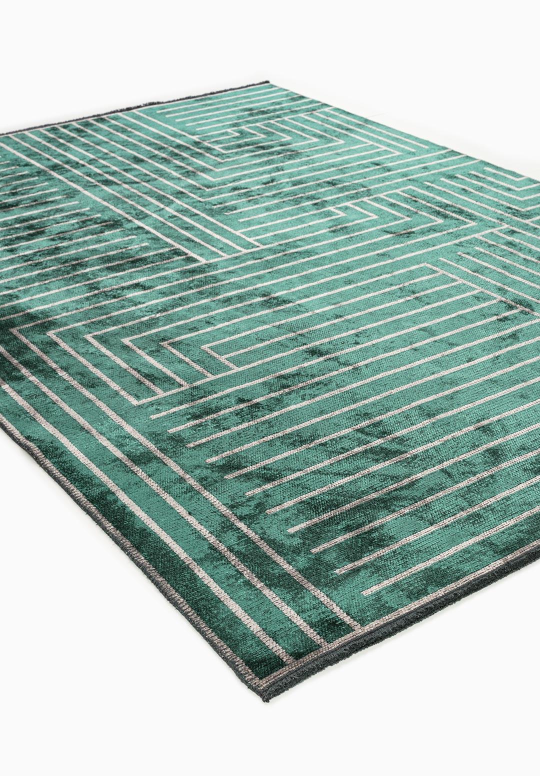 TRAP LIGHT GREY - DARK GREEN RUG