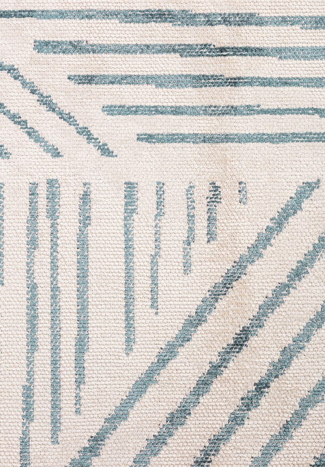 FIELD BLUE - ECRU RUG