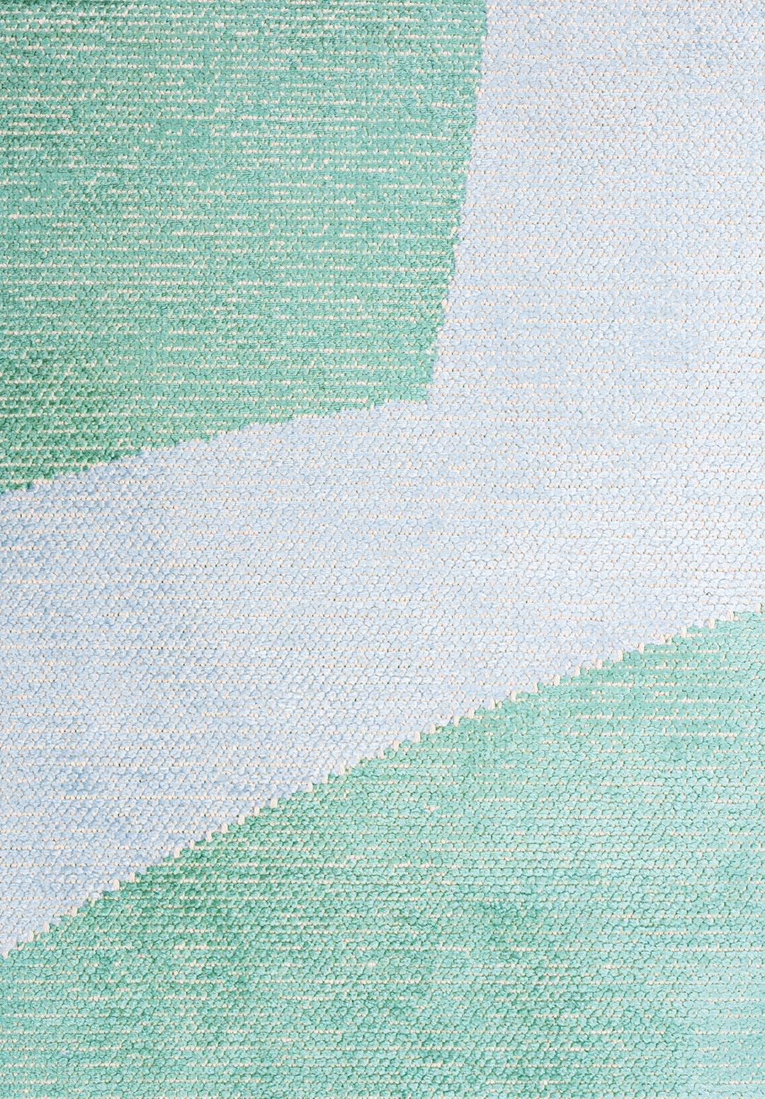 SKEW RIVER GREEN - ICE BLUE RUG