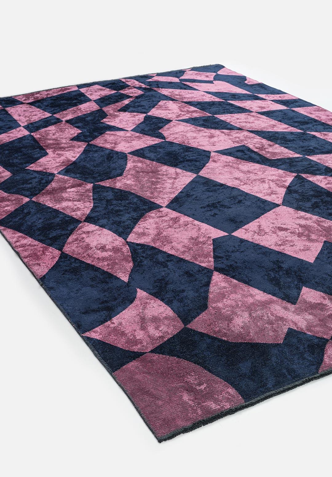 FLAG DARK NAVY - PINK RUG