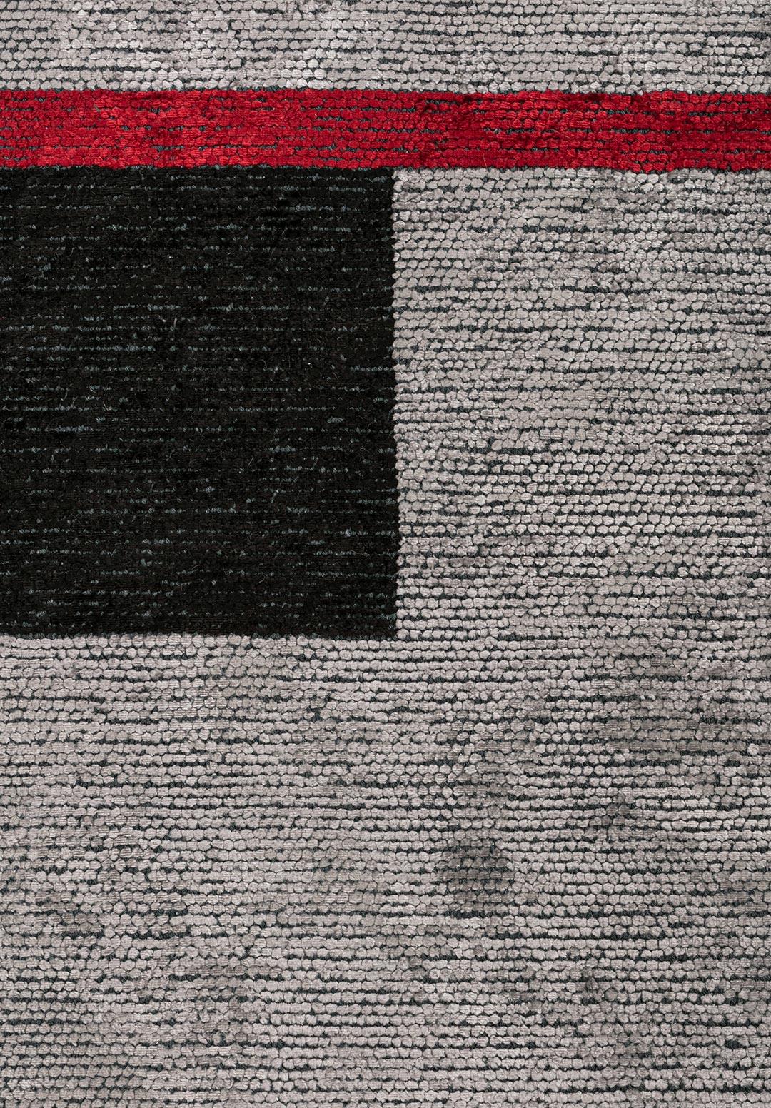 ZONE BLACK - RED - LIGHT GREY RUG