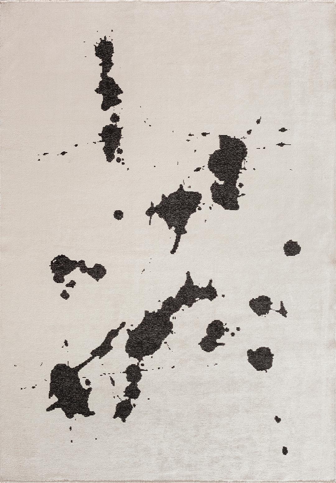 SPILL BLACK - ECRU RUG