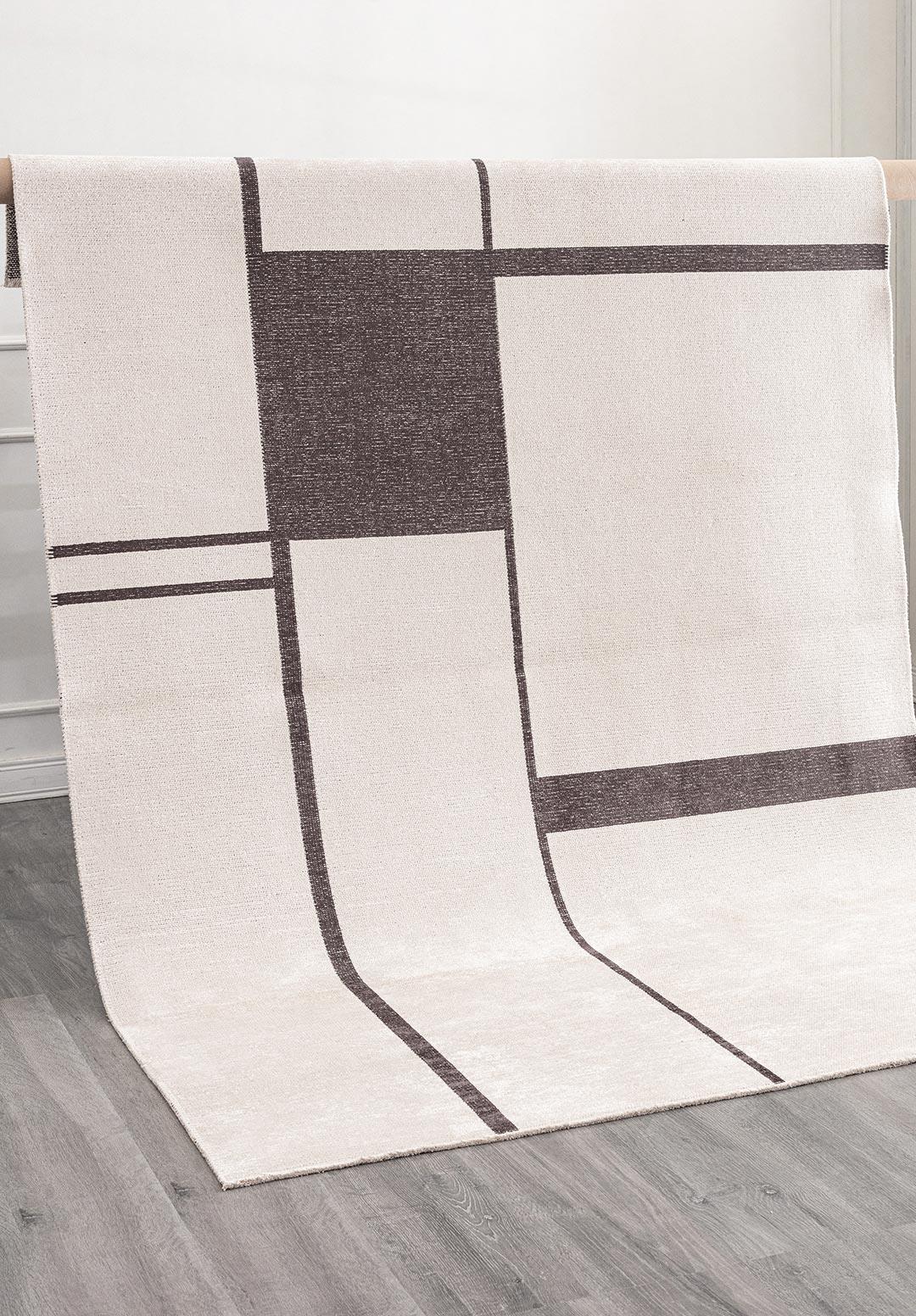 CELL CHARCOAL - ECRU RUG