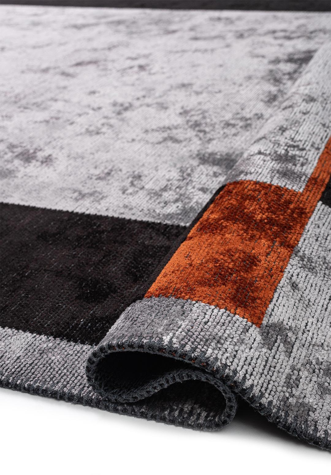 TETRIS BLACK - RUST - LIGHT GREY RUG