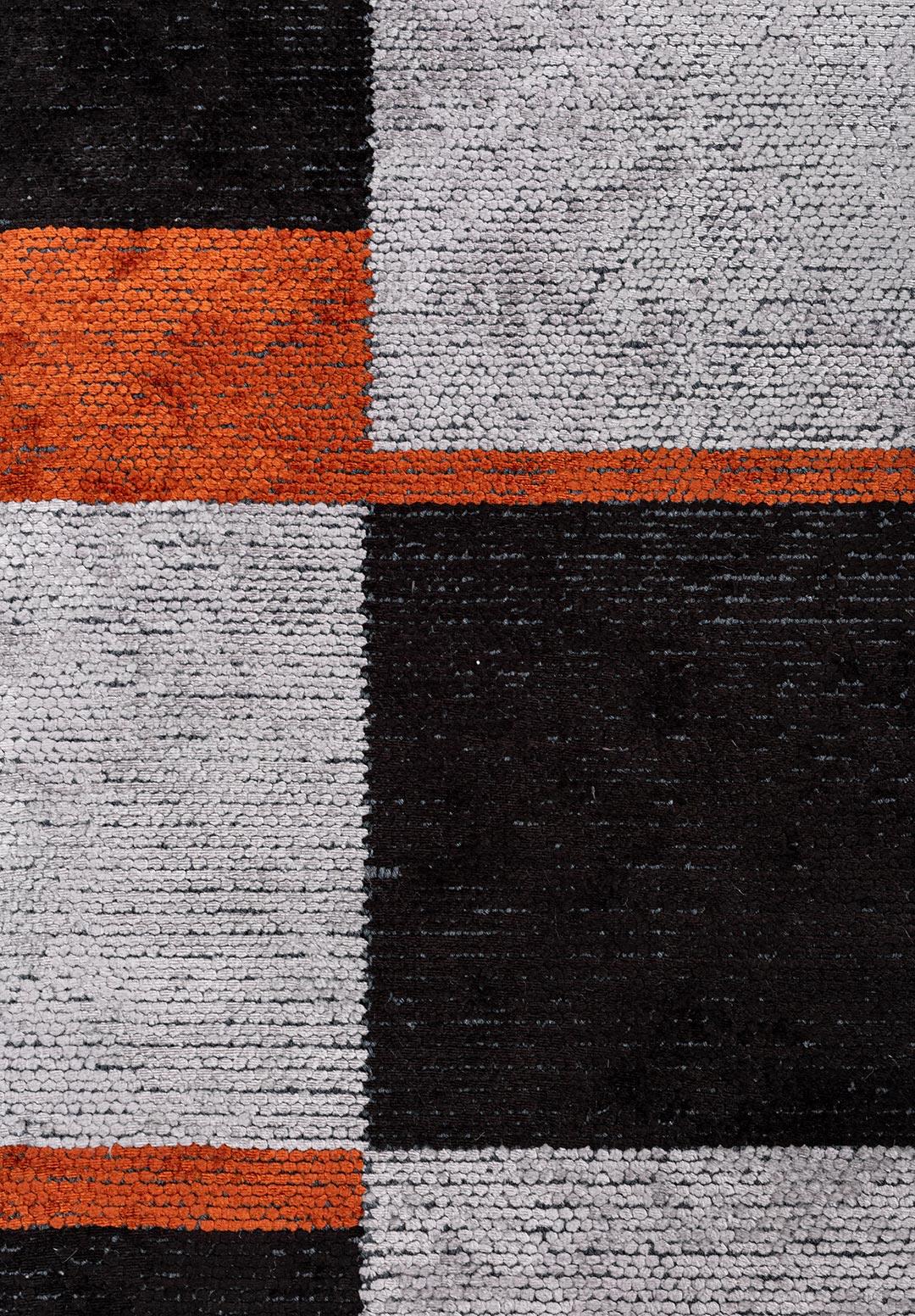 TETRIS BLACK - RUST - LIGHT GREY RUG