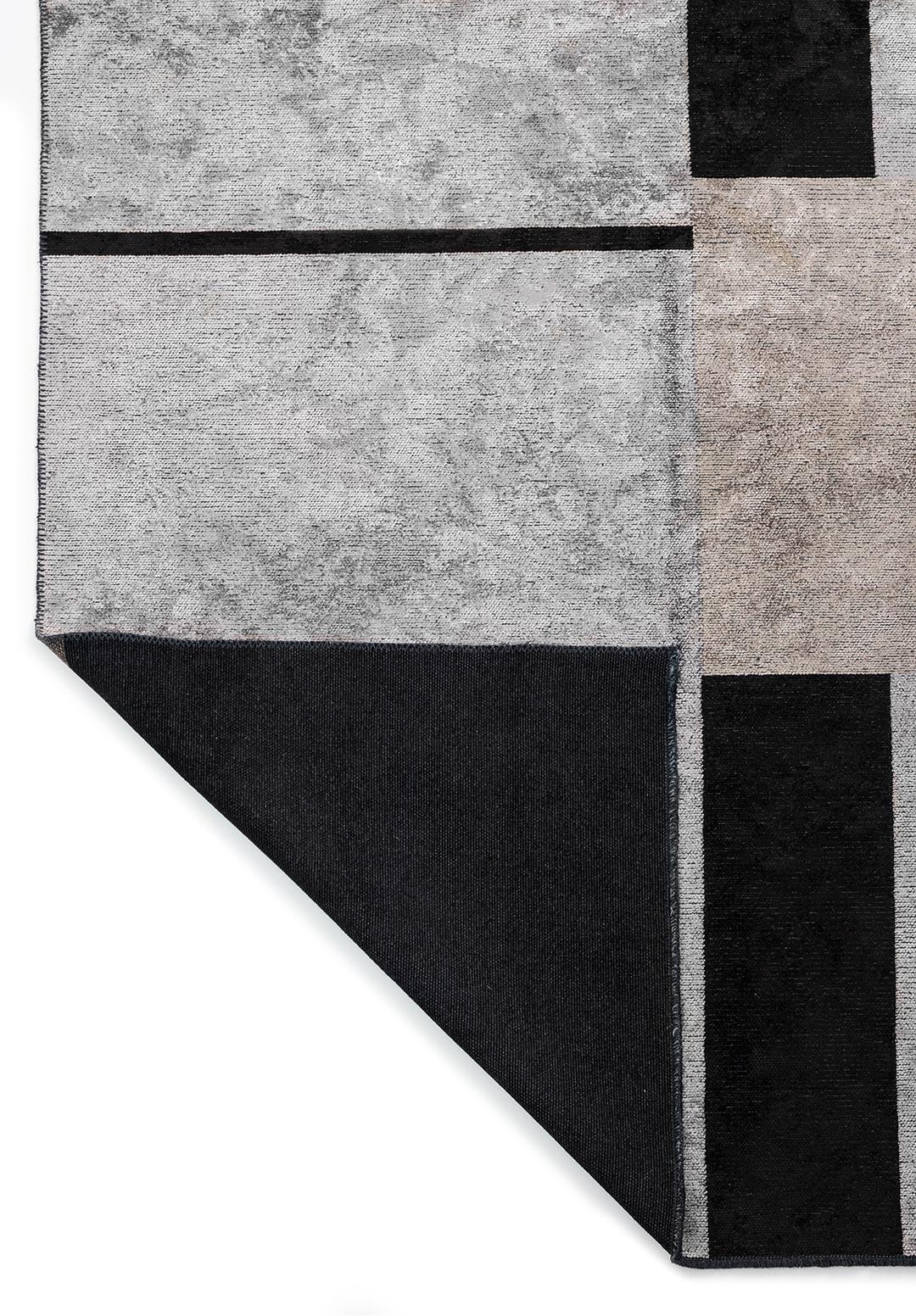 BLOCK BLACK - BEIGE - LIGHT GREY RUG