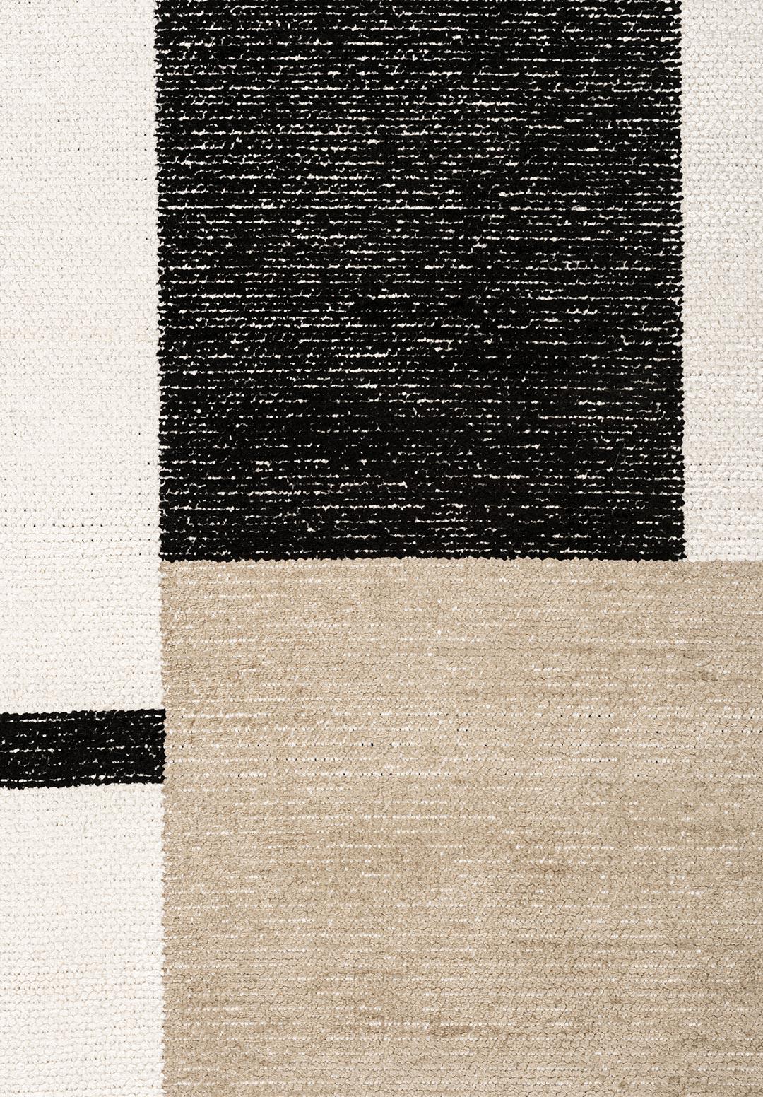 BLOCK BLACK - NOUGAT - ECRU RUG
