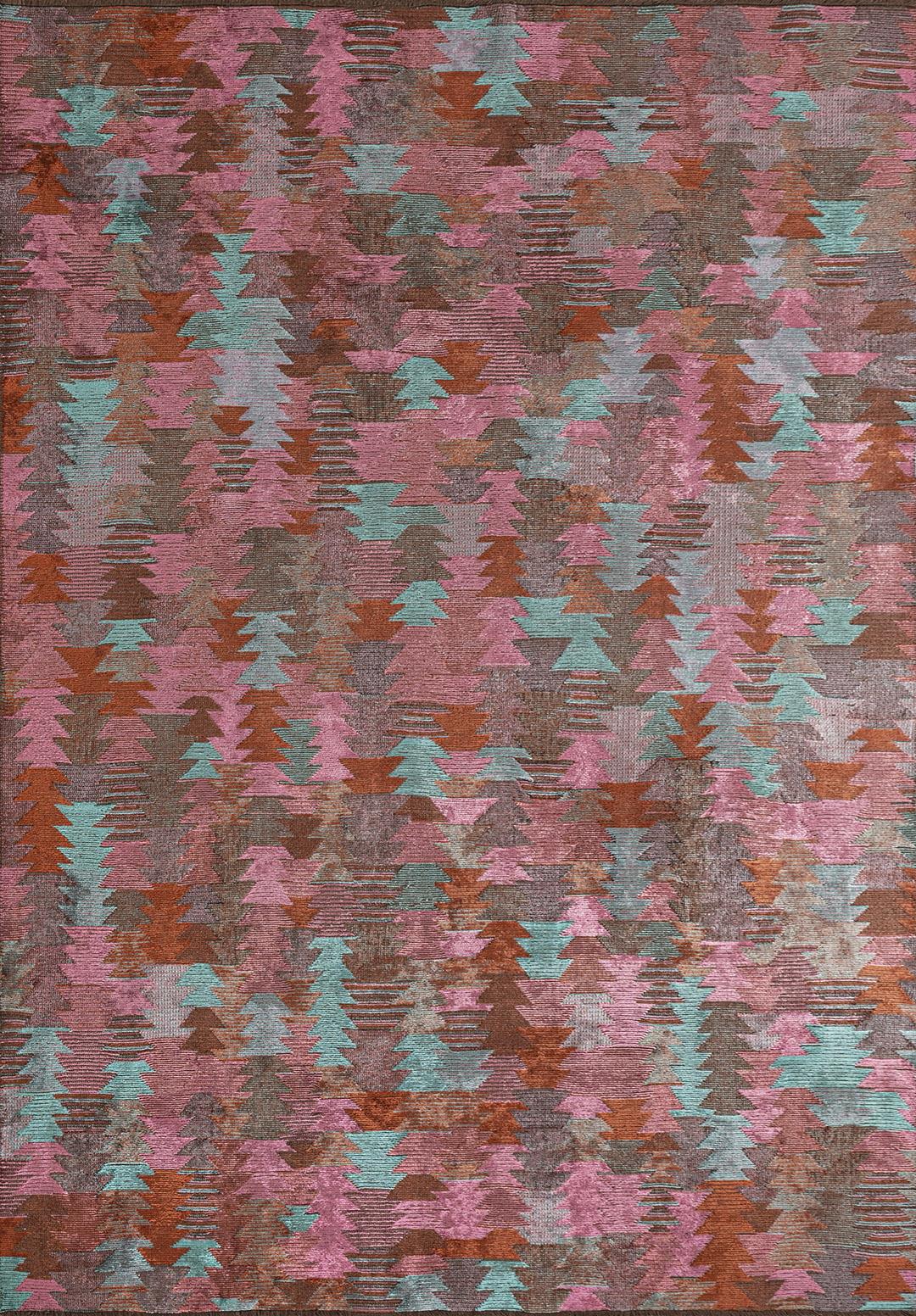 CLAN TURQUOISE - RUST - PINK RUG