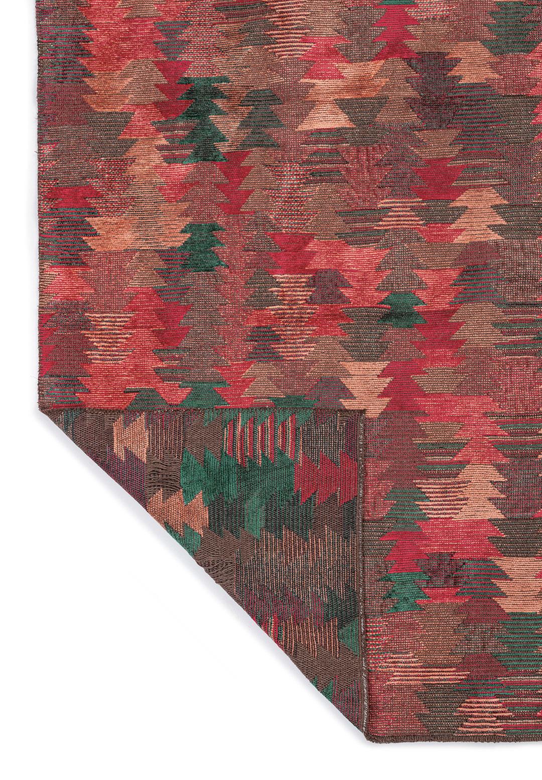 CLAN LIGHT CORAL - FUSCHIA - DARK GREEN RUG