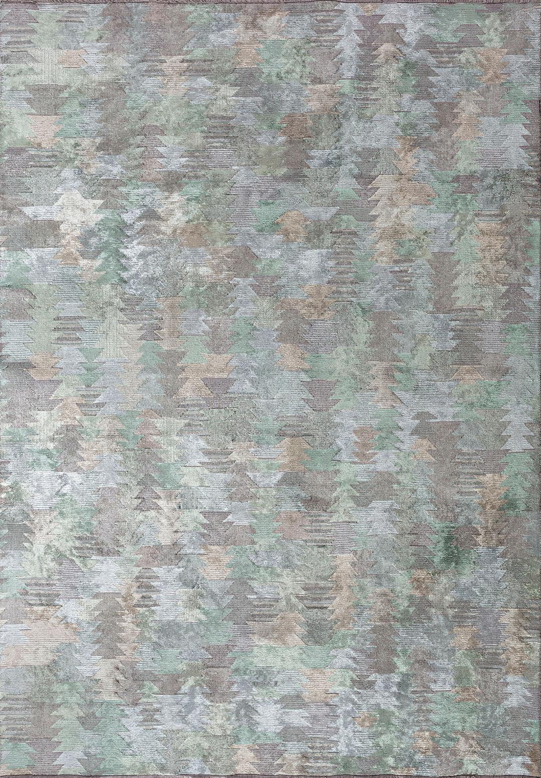 CLAN BEIGE - RIVER GREEN - ICE BLUE RUG