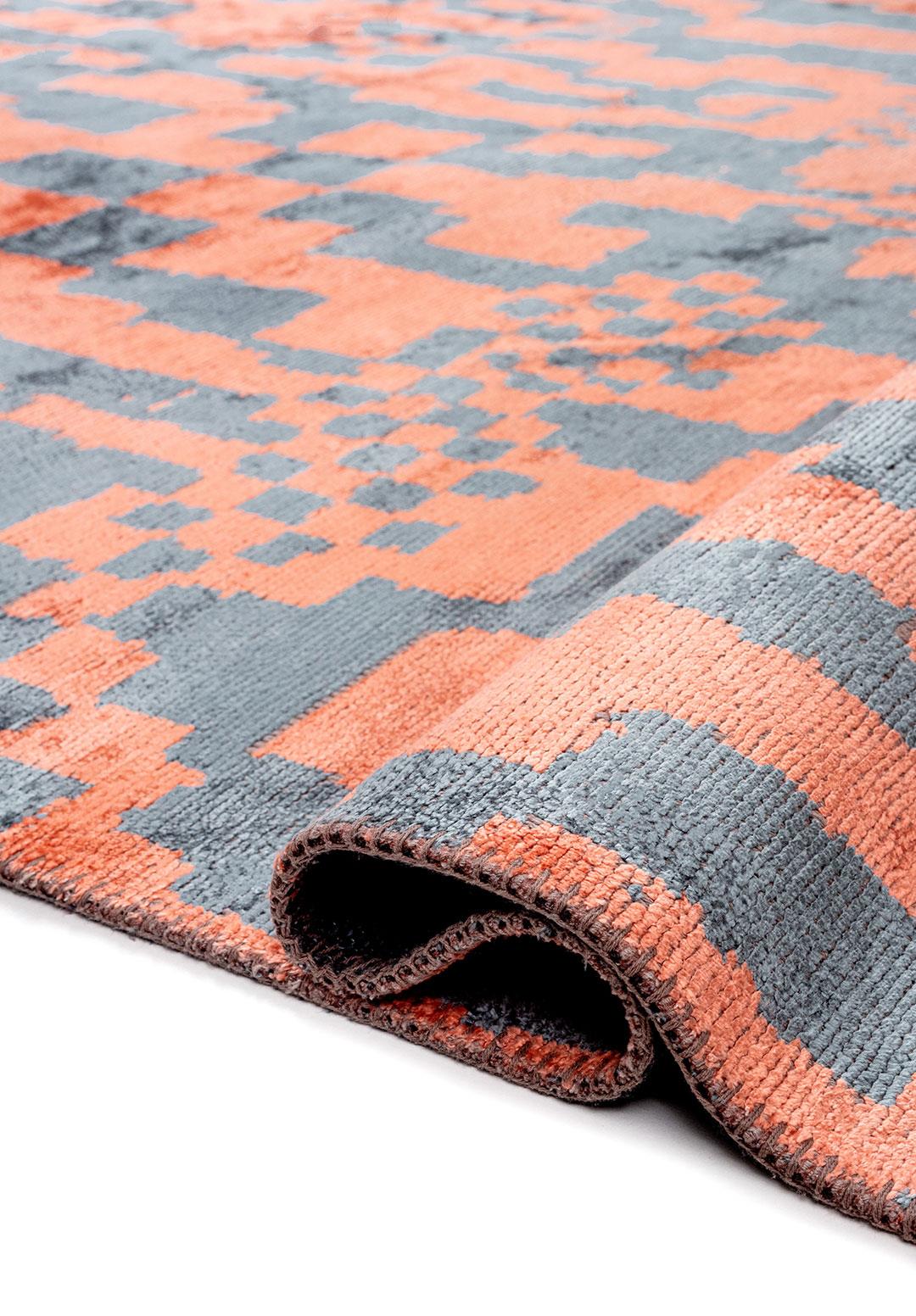 SHIMMER LIGHT CORAL - BLUE RUG