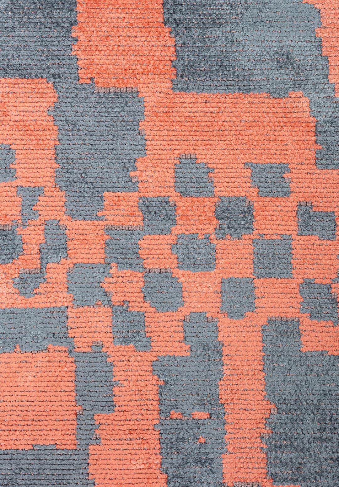SHIMMER LIGHT CORAL - BLUE RUG