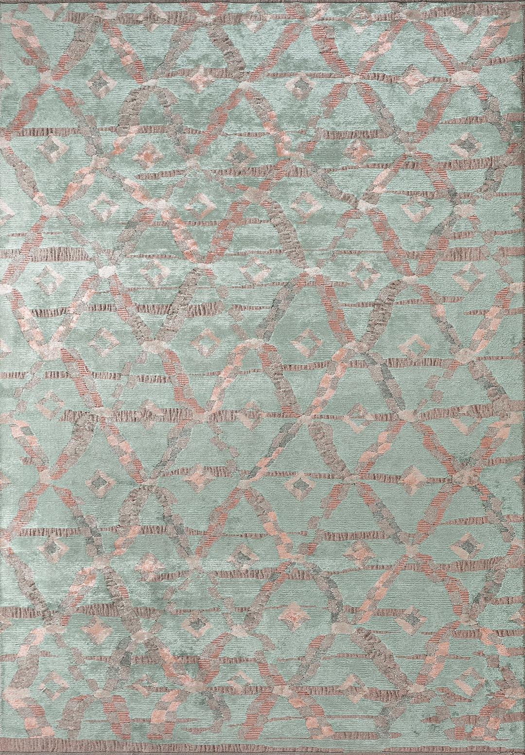 JASMINE CREAM - RIVER GREEN - LIGHT CORAL RUG