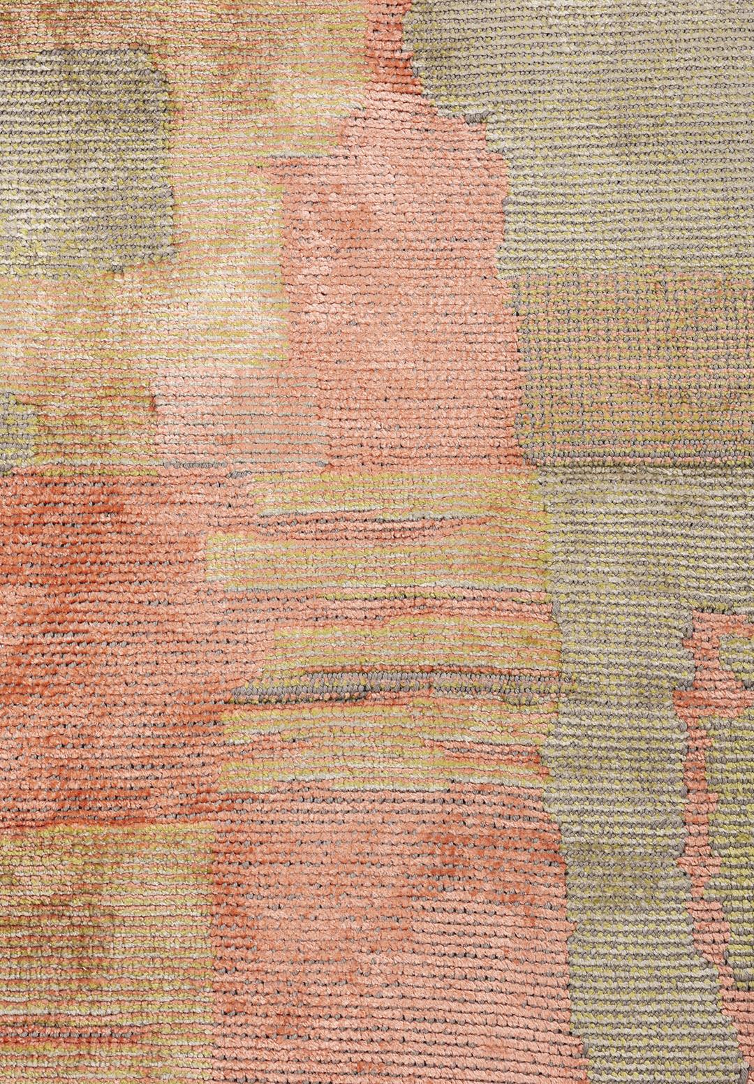 FOSSIL LIGHT CORAL - OLIVE GREEN - BEIGE RUG