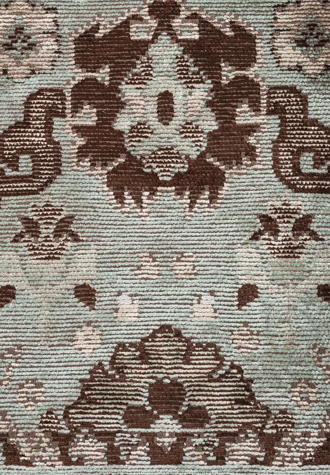 EVANGELINE RIVER GREEN - DARK BROWN - BEIGE - CREAM - ICE BLUE - GREY RUG