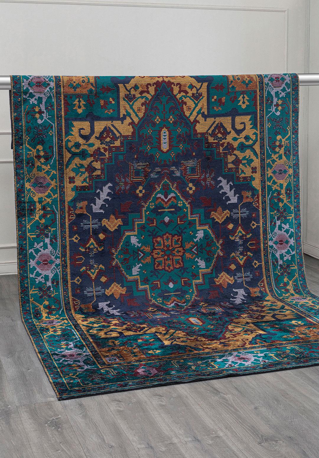 CITADEL DARK TURQUOISE - DARK NAVY - CHERRY - MUSTARD - LILAC RUG