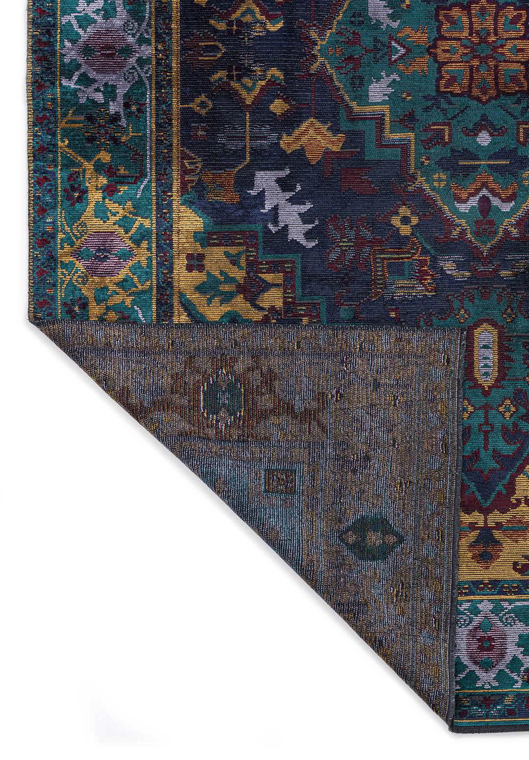CITADEL DARK TURQUOISE - DARK NAVY - CHERRY - MUSTARD - LILAC RUG