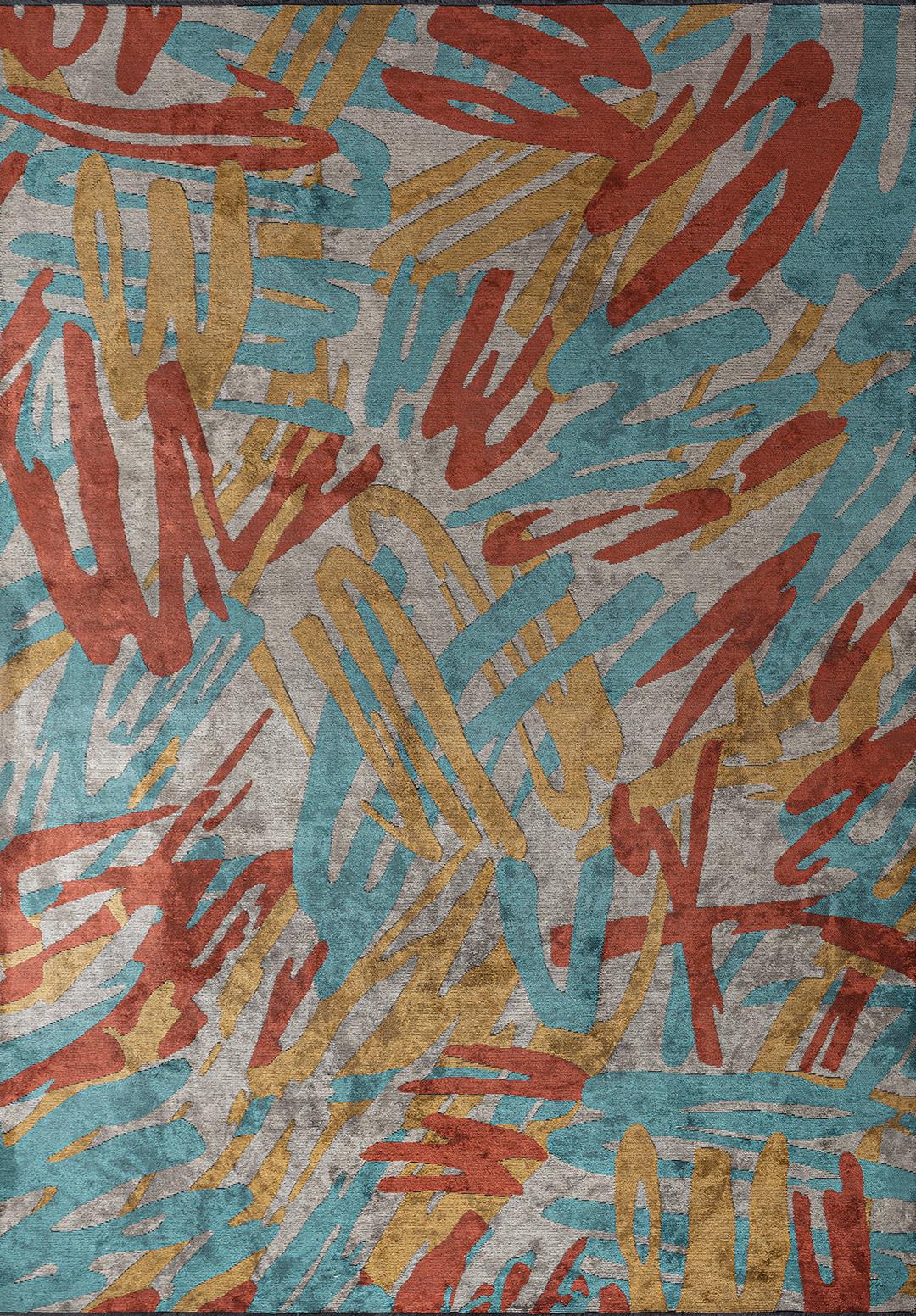 CARNIVAL DARK TERRA - TURQUOISE - MUSTARD - CREAM RUG