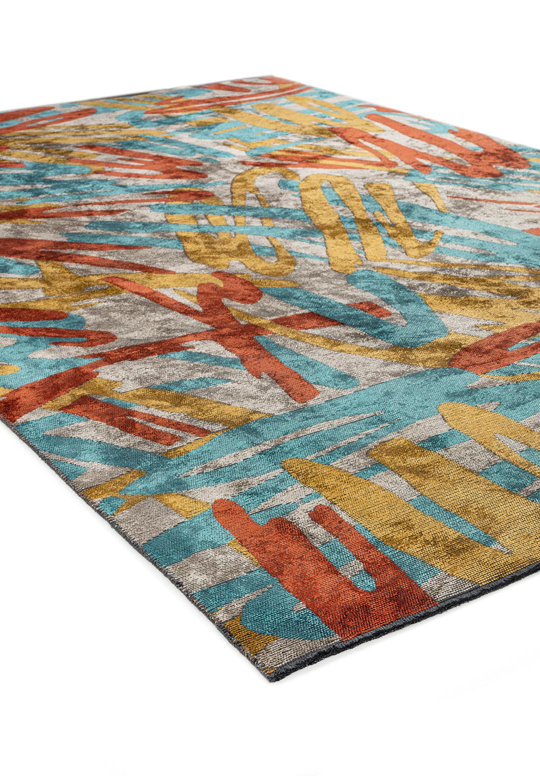 CARNIVAL DARK TERRA - TURQUOISE - MUSTARD - CREAM RUG