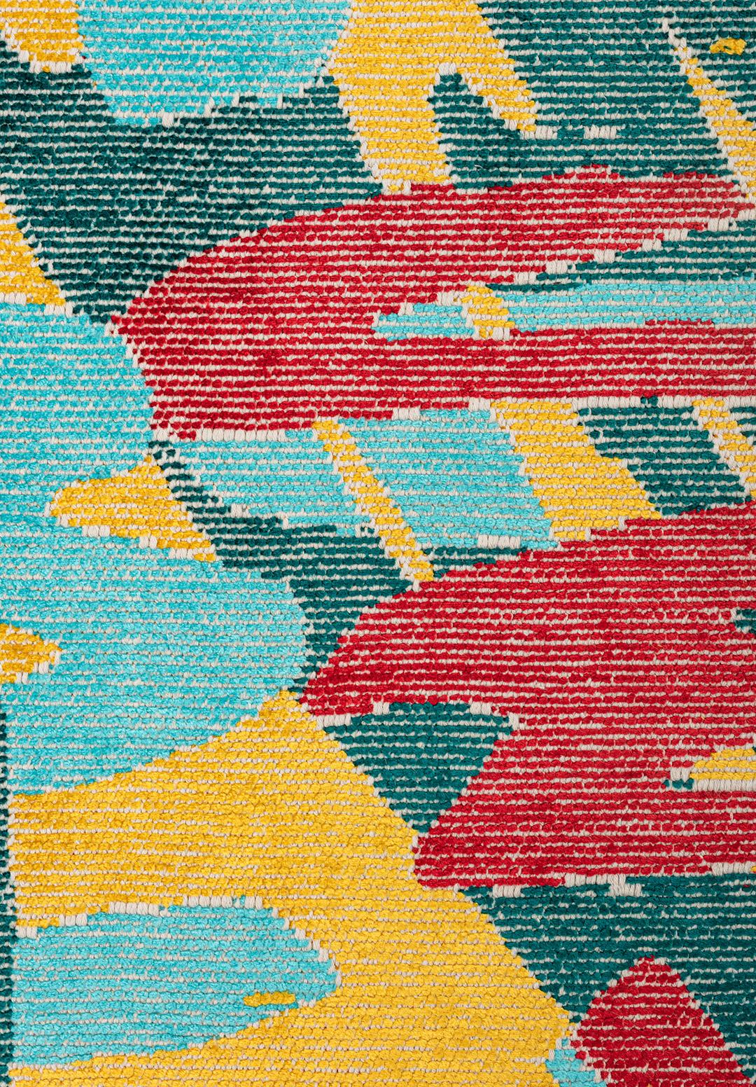 CARNIVAL RED - TURQUOISE - DARK TURQUOISE - YELLOW RUG