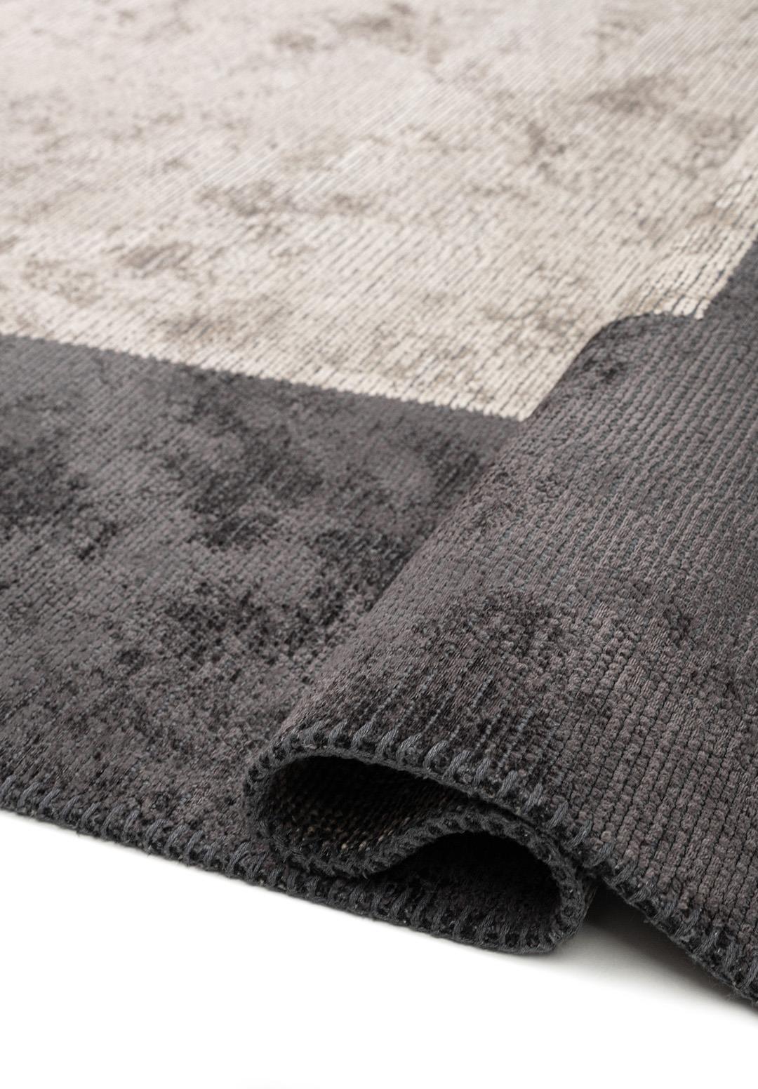 BORDER CHARCOAL - CREAM RUG