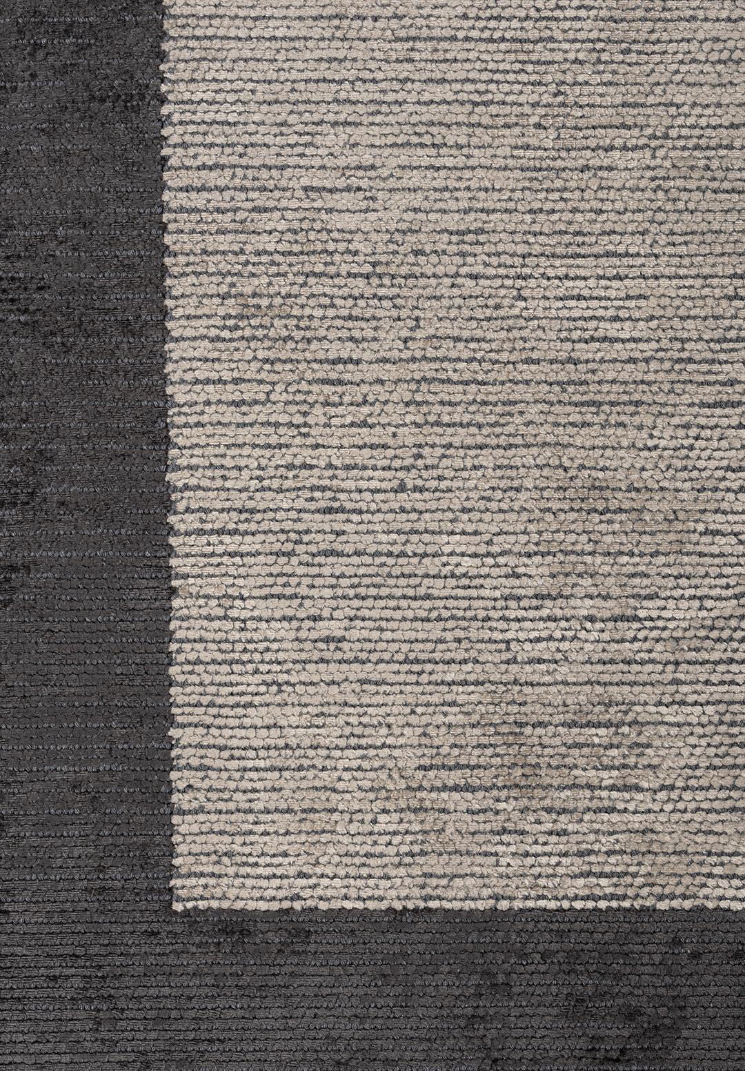 BORDER CHARCOAL - CREAM RUG