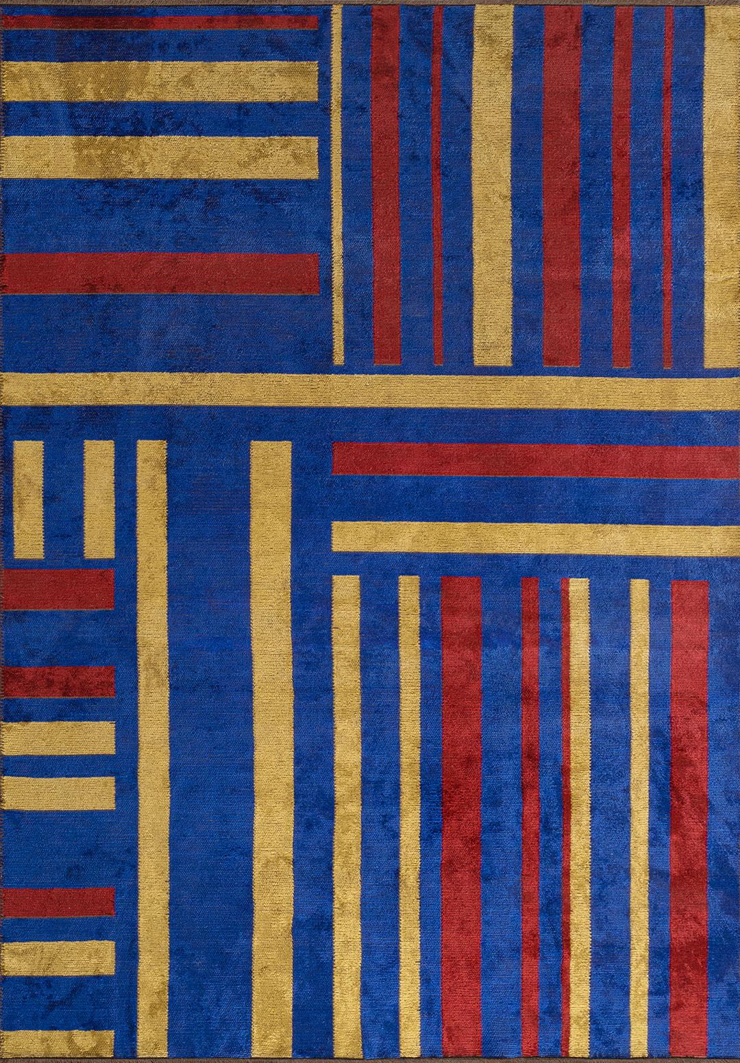PARCEL RED - YELLOW - SAX BLUE RUG