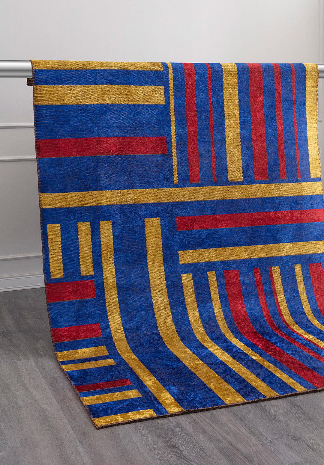PARCEL RED - YELLOW - SAX BLUE RUG