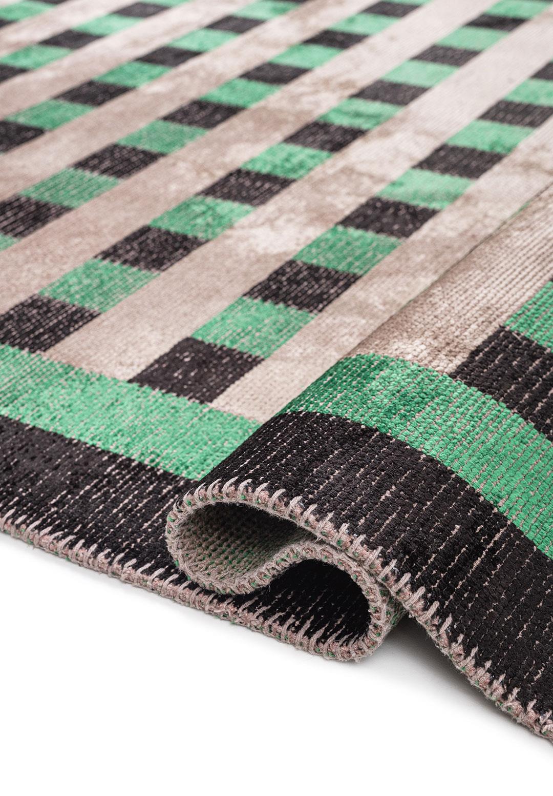 DECO BLACK - NOUGAT - GRASS GREEN - GOLD - BONE RUG