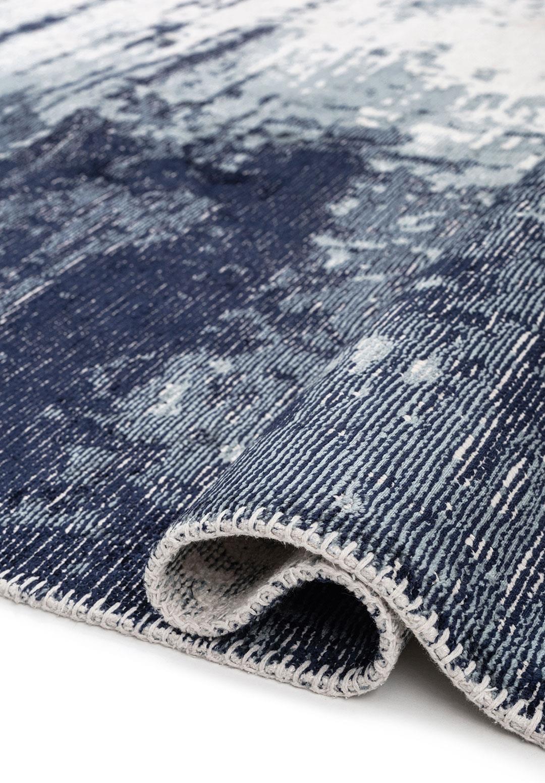 BLAZE DARK NAVY - BLUE - ECRU RUG