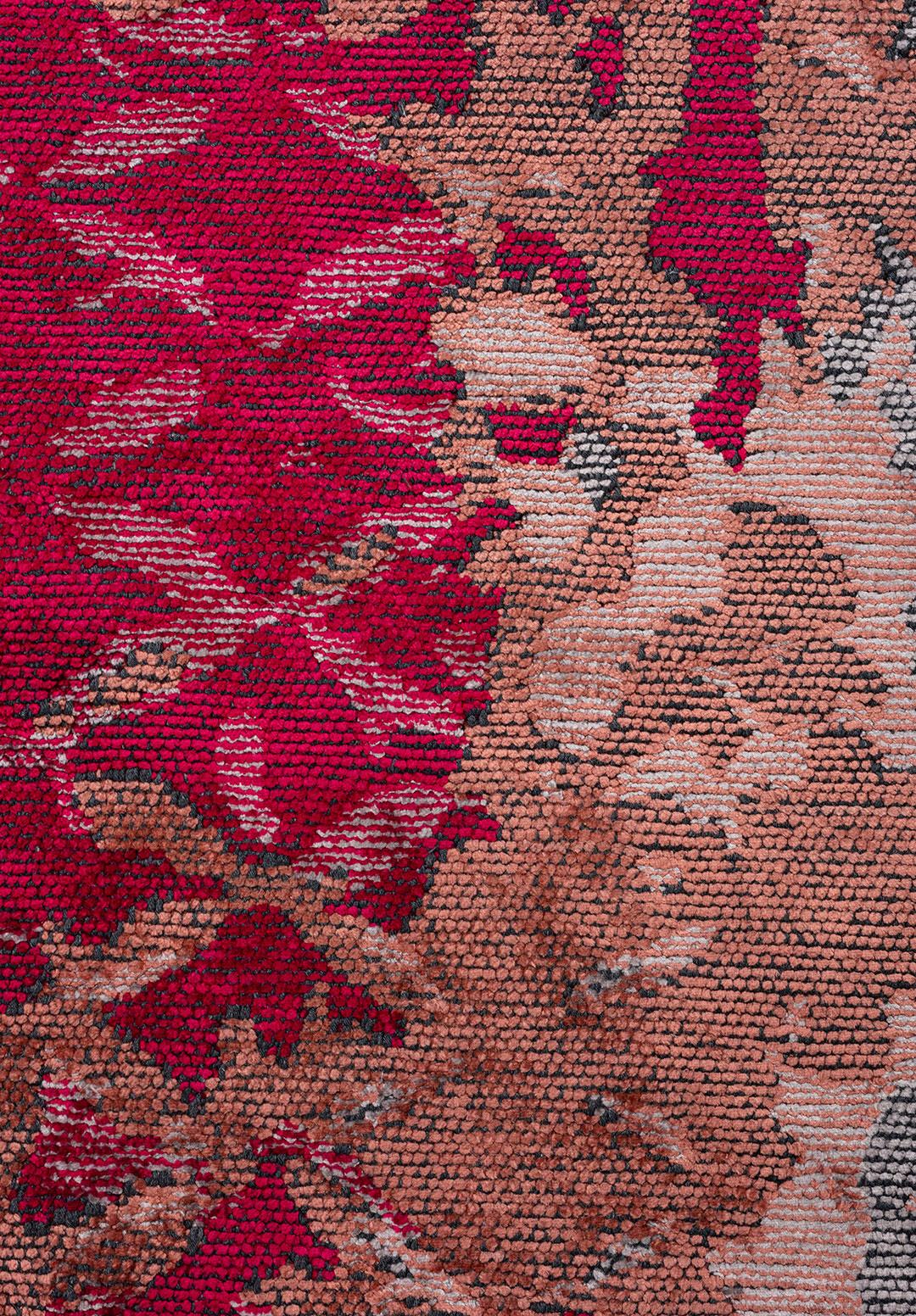 BLOOM MAGENTA - CORAL - LIGHT GREY RUG