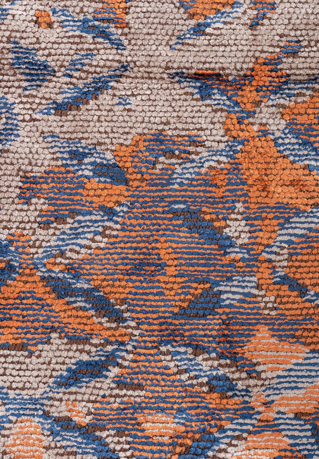 BLOOM TERRA - LIGHT GREY - NAVY BLUE RUG