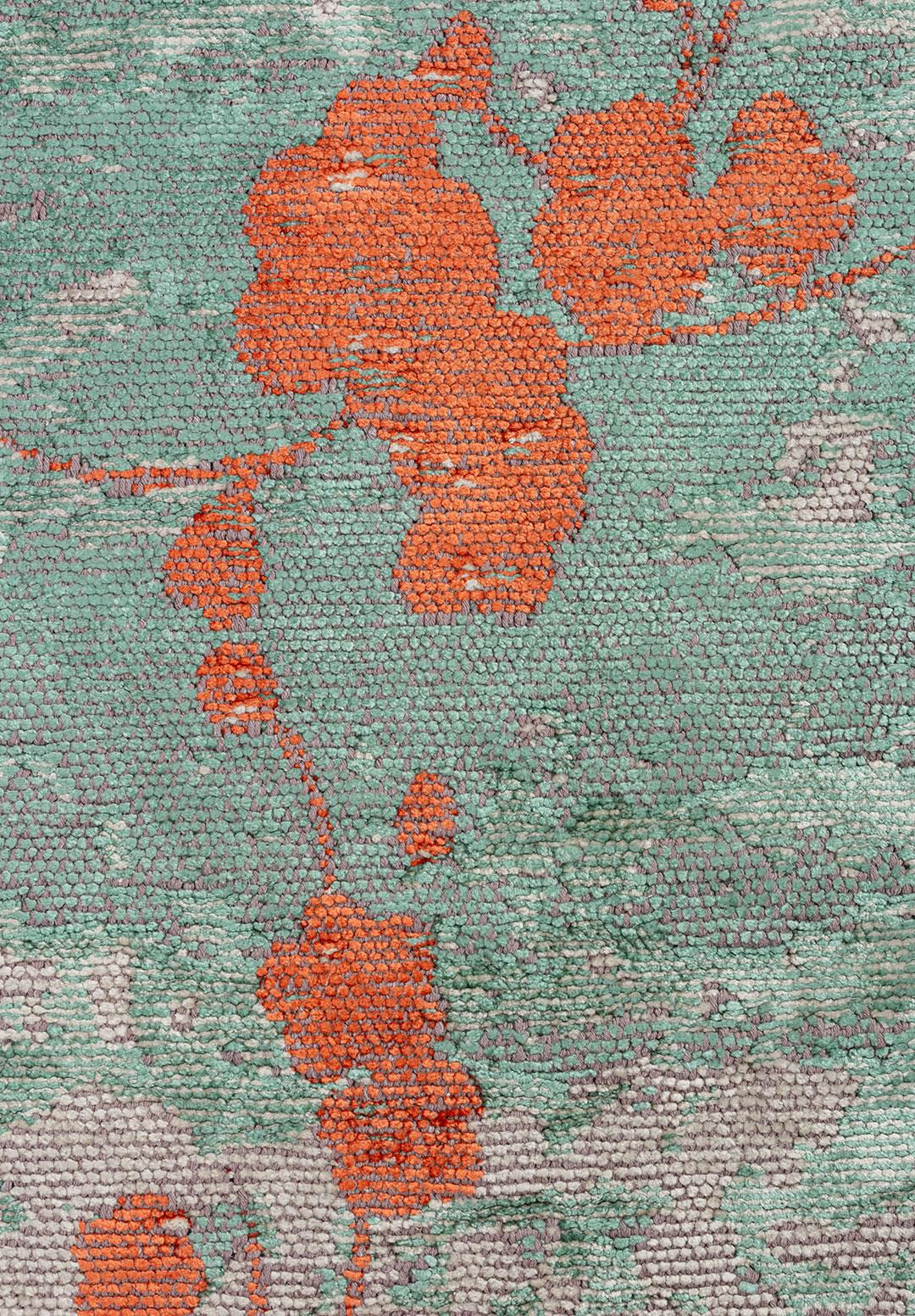 BLOSSOM CORAL - RIVER GREEN - LIGHT CREAM RUG