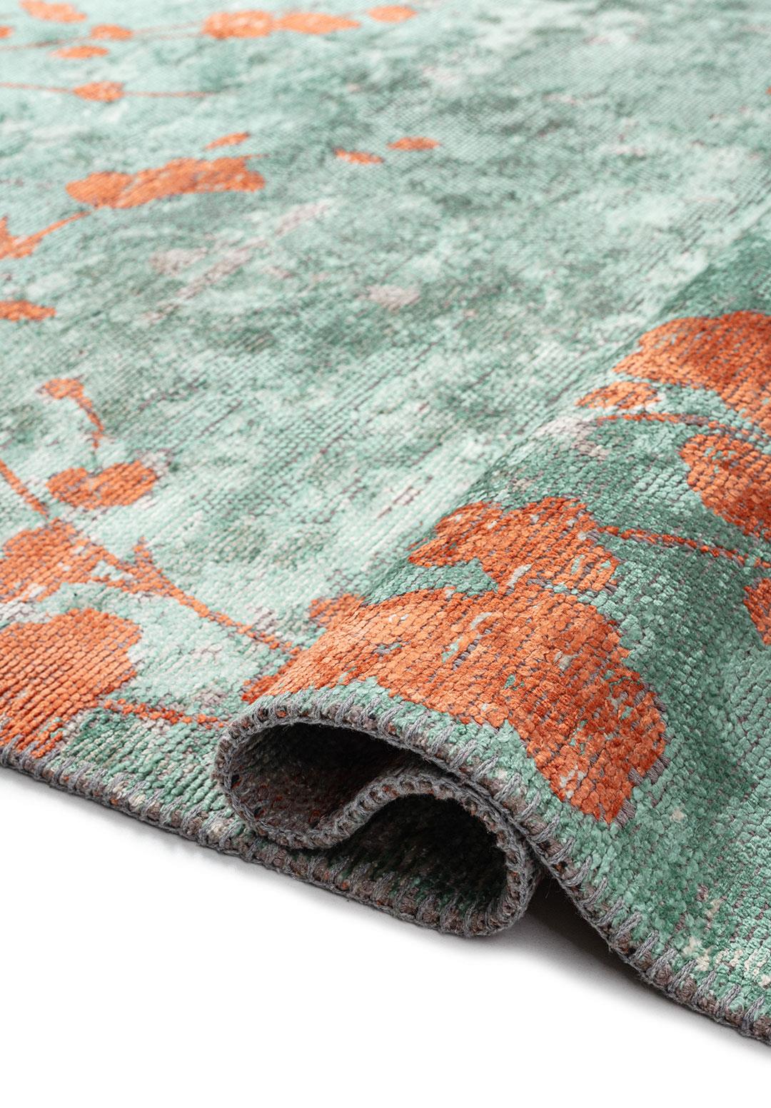 BLOSSOM CORAL - RIVER GREEN - LIGHT CREAM RUG