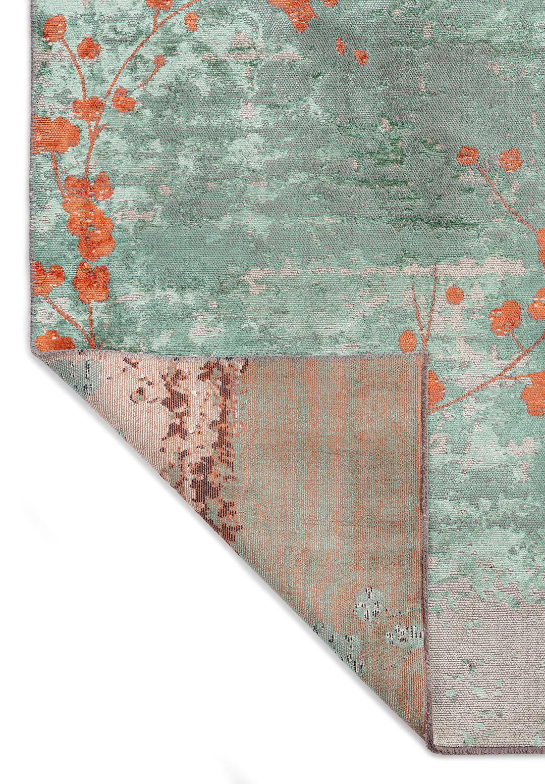 BLOSSOM CORAL - RIVER GREEN - LIGHT CREAM RUG