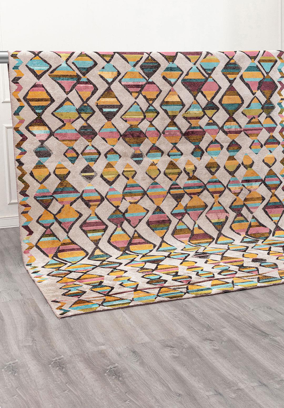 VISION MUSTARD - BLACK - LIGHT CREAM - ROSE - LIGHT GREY - KIWI RUG