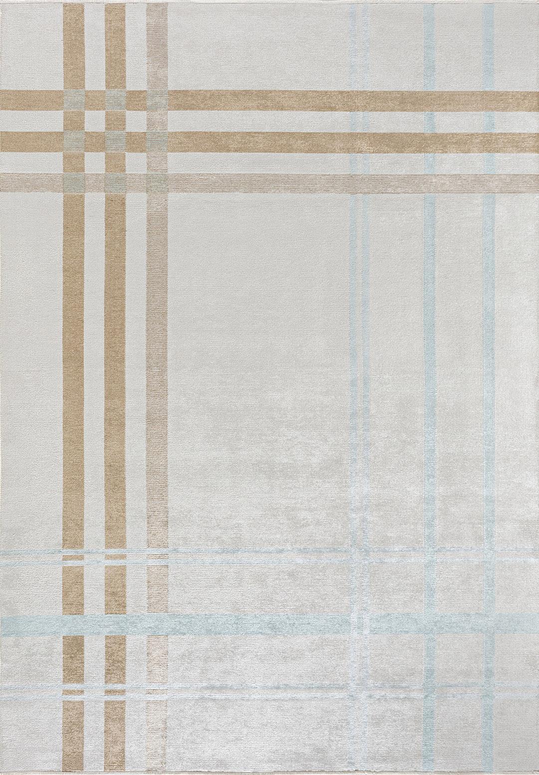 SCOTCH DARK BEIGE - ICE BLUE - ECRU RUG
