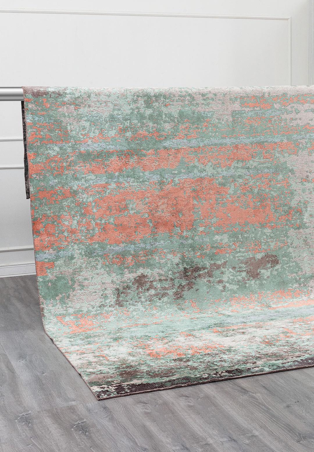 OASIS DARK GREY - CHARCOAL - LIGHT CORAL - ICE BLUE - RIVER GREEN - LIGHT CREAM RUG