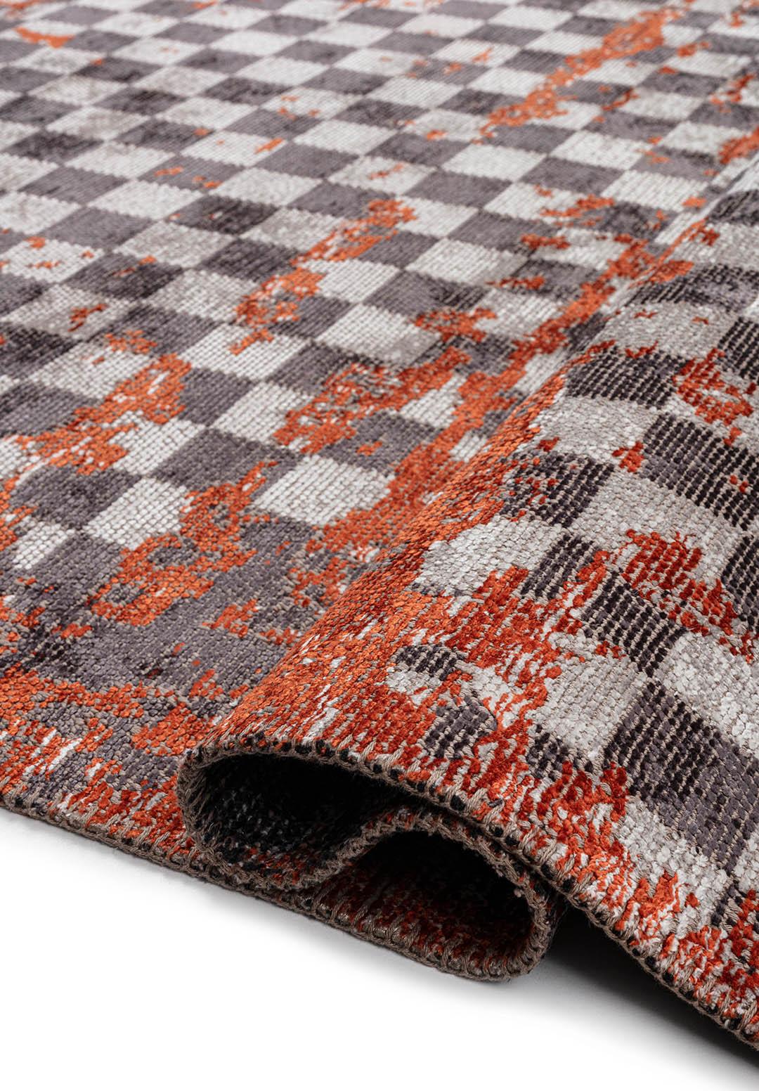 MIRAGE LIGHT GREY - RUST - CHARCOAL RUG