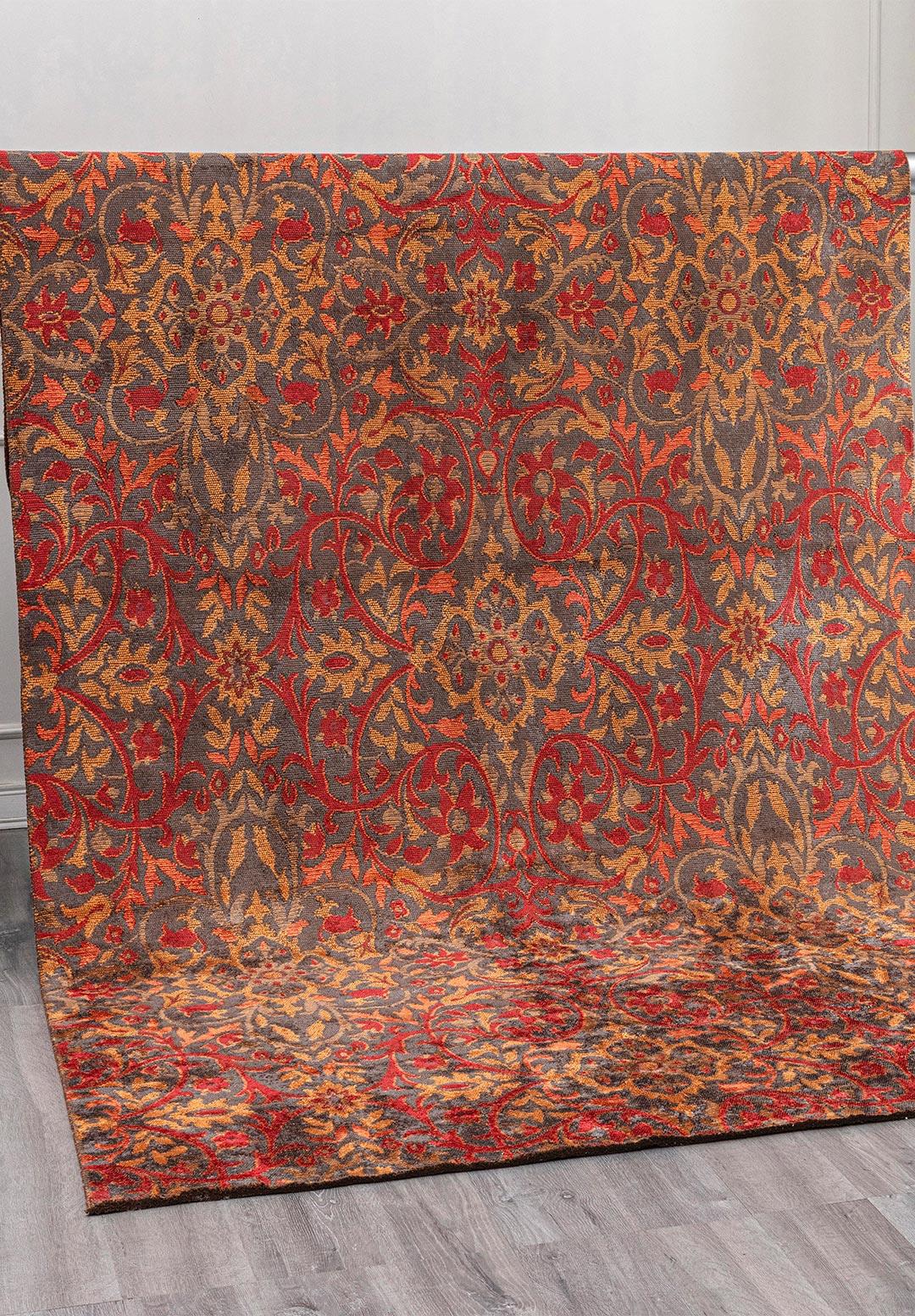 VIOLETTA CHARCOAL - ORANGE - RED RUG