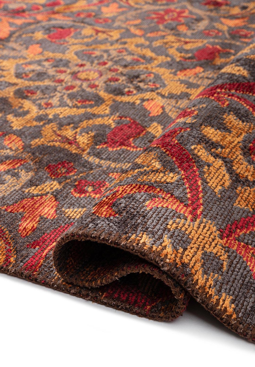 VIOLETTA CHARCOAL - ORANGE - RED RUG