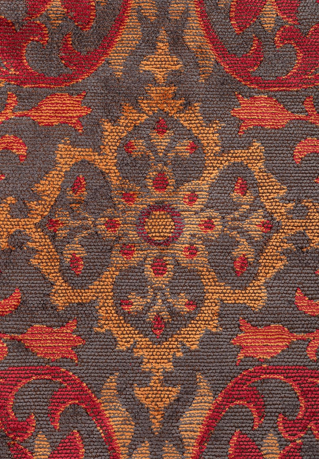 VIOLETTA CHARCOAL - ORANGE - RED RUG