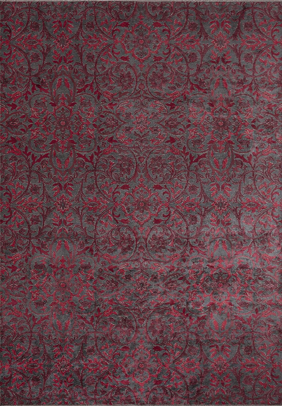 VIOLETTA CHARCOAL - RED - CHERRY RUG