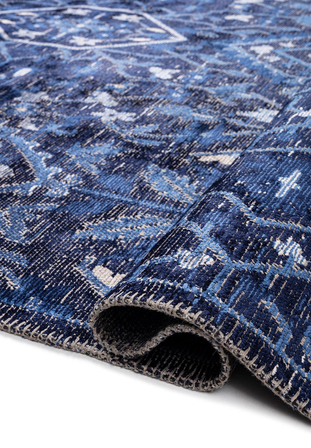 FLEUR STONE - NAVY BLUE - DARK NAVY RUG